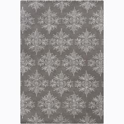 Hand Tufted Mandara Floral Grey Transitional Wool Rug (7'9 x 10'6) Mandara 7x9   10x14 Rugs