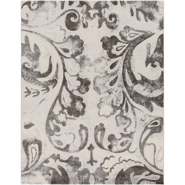 Grey Vintage Rican Abstract Area Rug - 7'10 x 10'