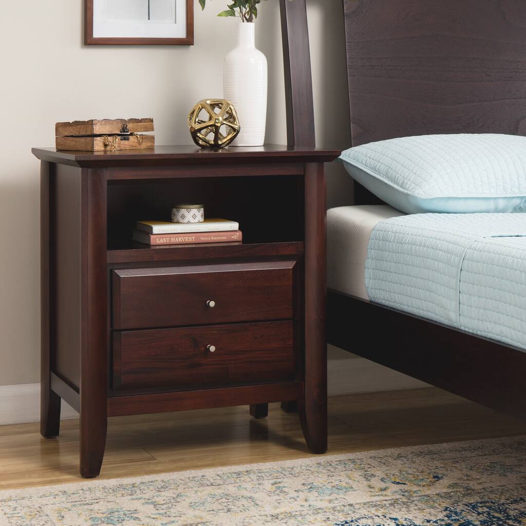 Contemporary Shaker Nightstand with Charging Station