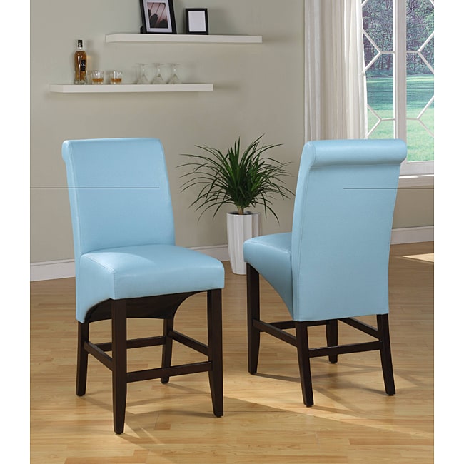 Sleigh Back Blue Counter Stool (set Of 2)