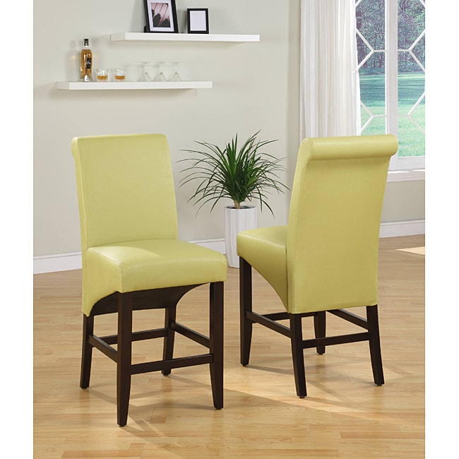 Sleigh Back Green Counter Stool (set Of 2)