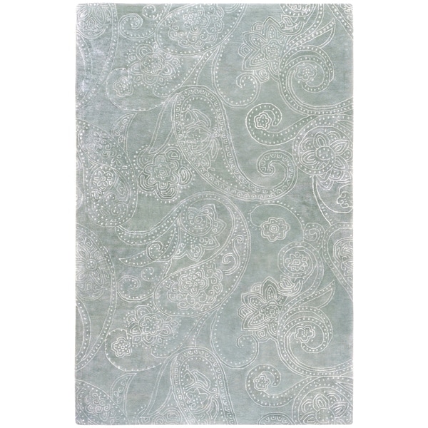 Hand-tufted Silver Sage Manheim Paisley Print Wool Area Rug - 3'3" x 5'3"