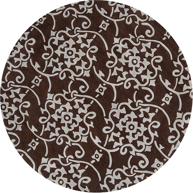 Hand tufted Brown Lark Rug (8 Round)