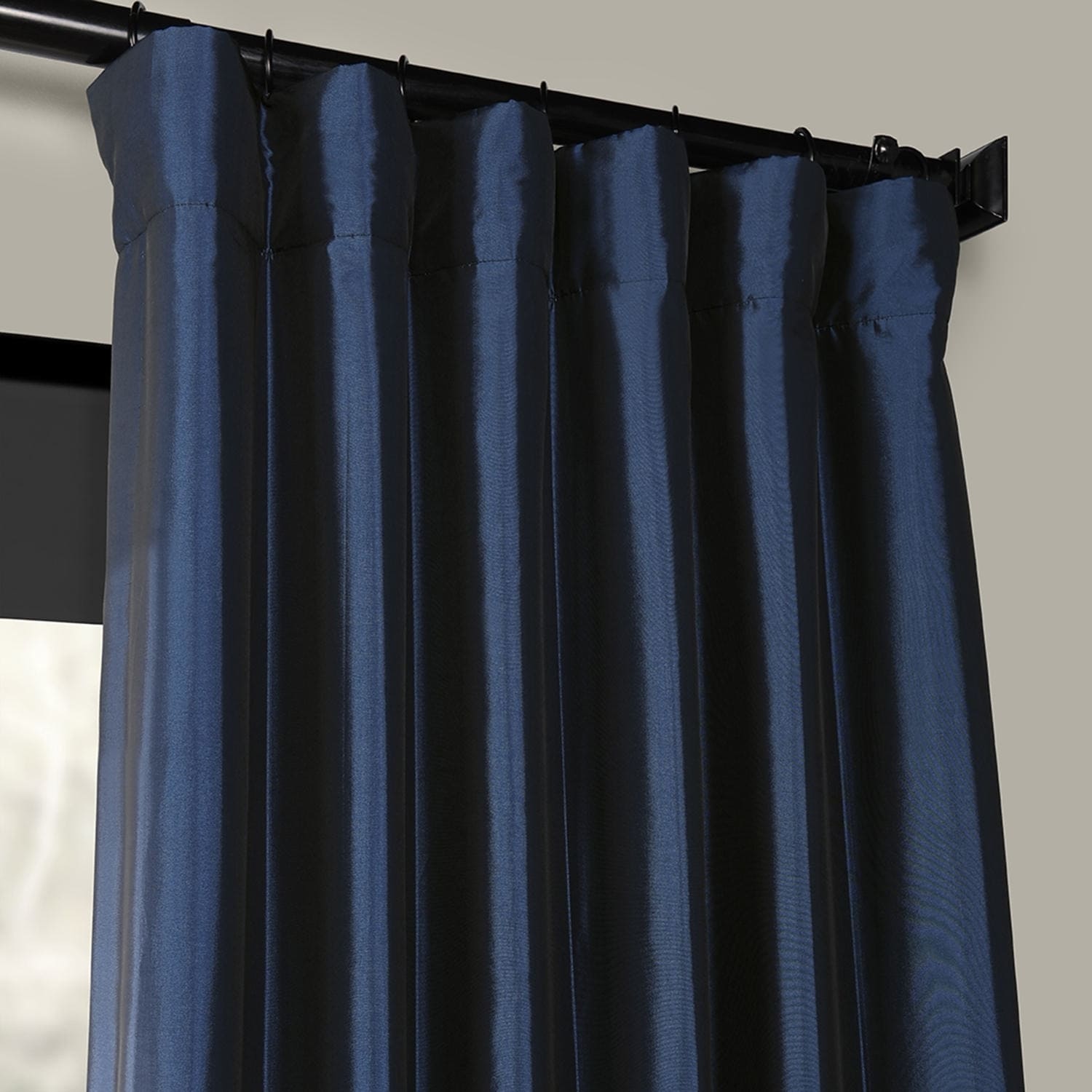 navy and white curtain fabric