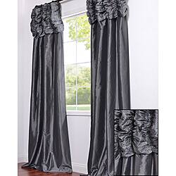 Shop Exclusive Fabrics Ruched Header Graphite Faux Silk Taffeta