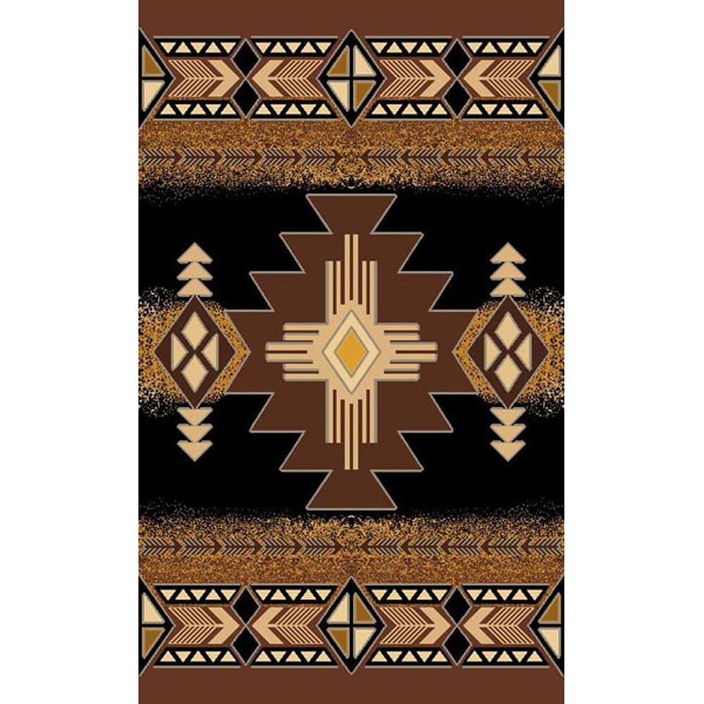 Concord Design Southwestern Tribal Black Area Rug (5 X 7)