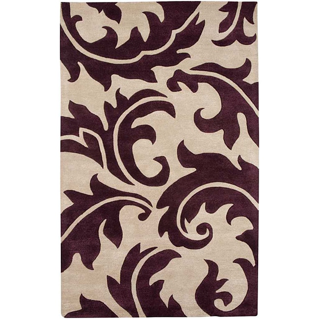 Contemporary Hand tufted Wool and Art Silk Area Rug (2 X 3)