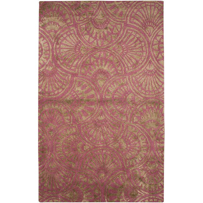 Hand Tufted Wool   Art Silk Rug (5 X 8)
