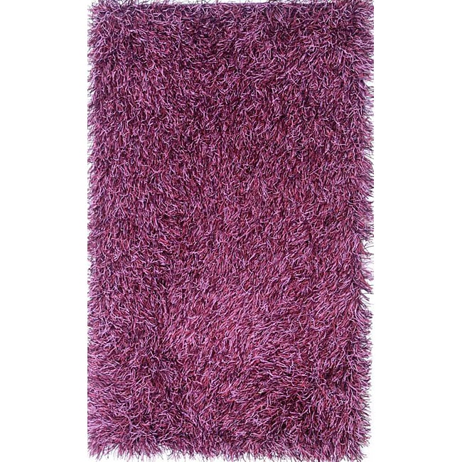 Hand woven Purple Shag Rug (2 X 3)