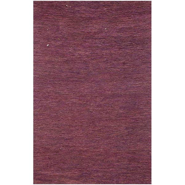 Hand-woven Purple Hemp Rug (5' x 8')