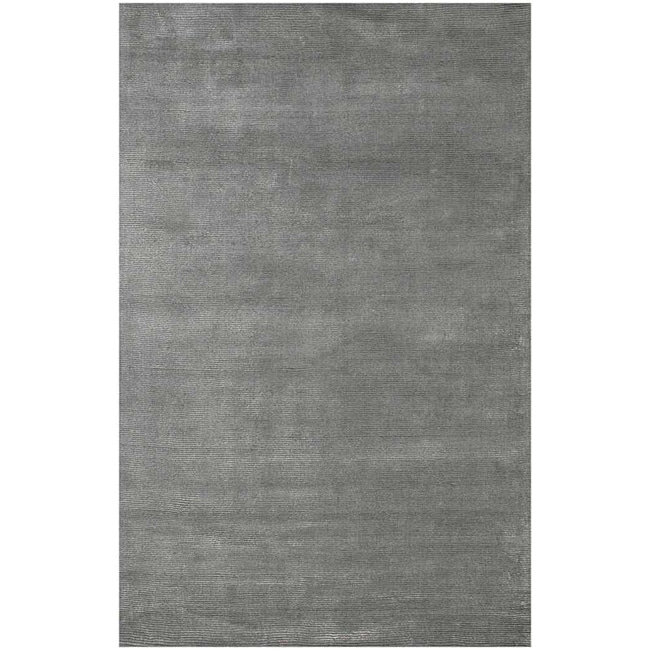 Hand woven Grey Wool And Art Silk Area Rug (2 X 3)