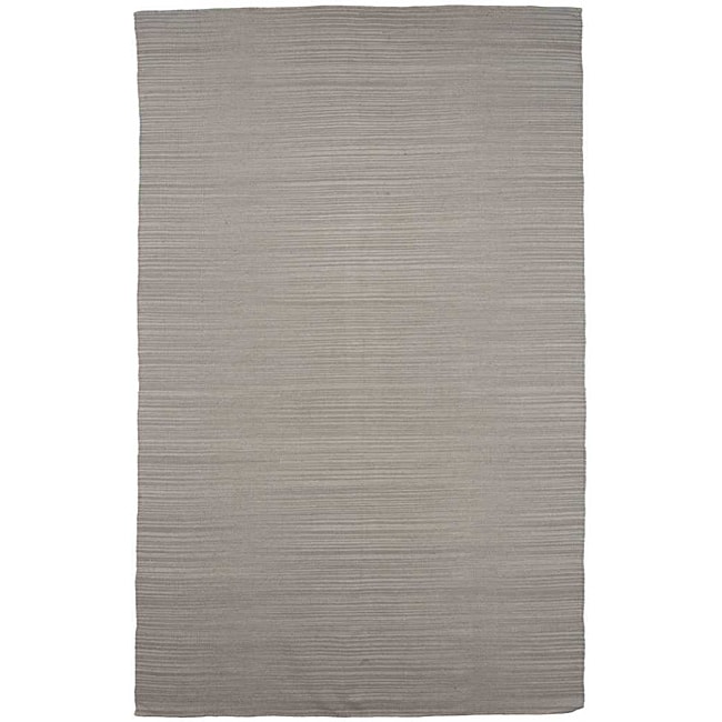 Flat Weave Solid Ashwood Wool Rug (2 X 3)