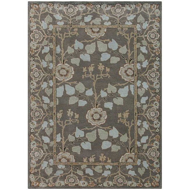 Hand tufted Oriental Gray Wool Rug (5 X 8)