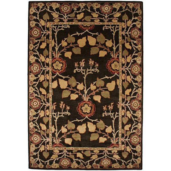 Hand tufted Coffee Brown/ Red Wool Rug (8' x 11') JRCPL 7x9   10x14 Rugs