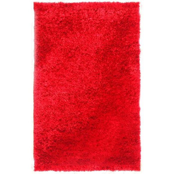 Hand woven Red Shag Area Rug (2 x 3)