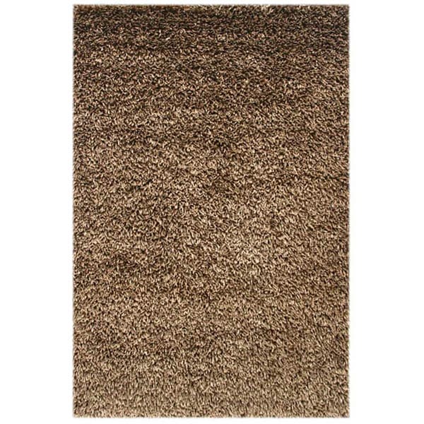 Handwoven Brown Shag Polyester Rug (2' x 3') JRCPL Accent Rugs