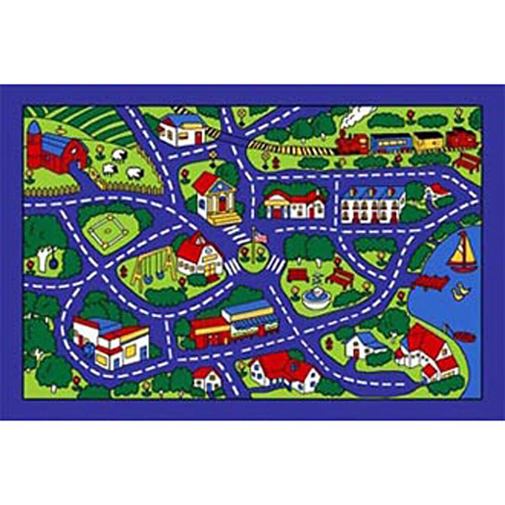 Paradise Design Blue Street Map Area Rug (5' x 7') - 5' x 7'
