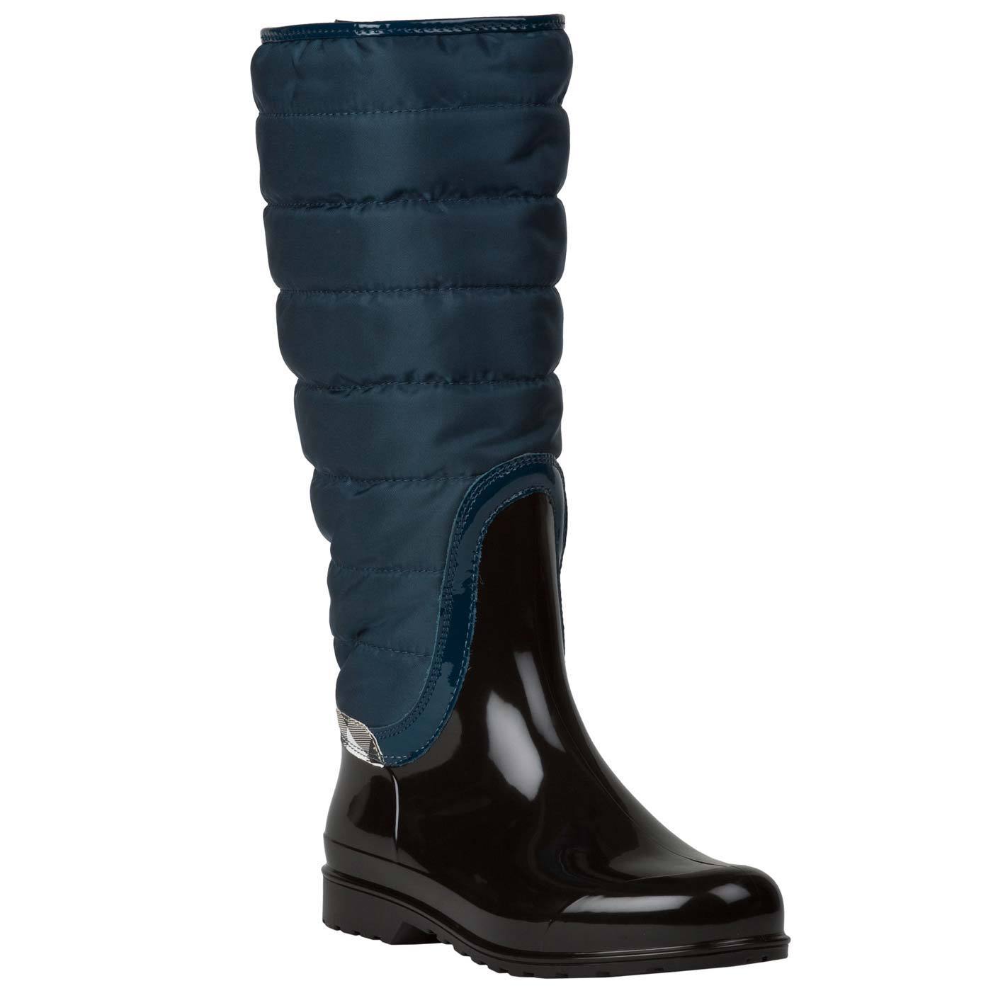 Shop Burberry Women's Blue Quilted Insulated Rain Boots - Free Shipping ...