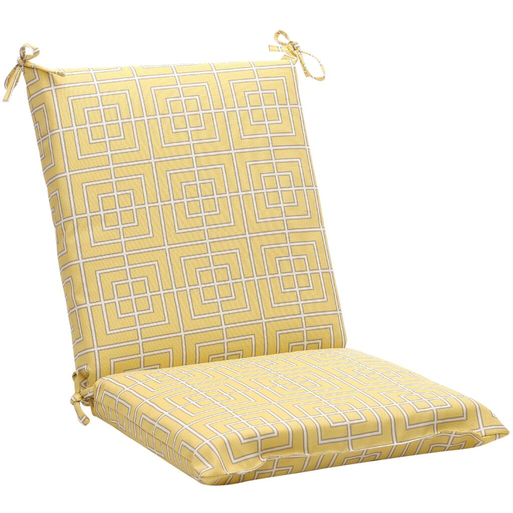 Squared Yellow/ Grey Geometric Outdoor Chair Cushion