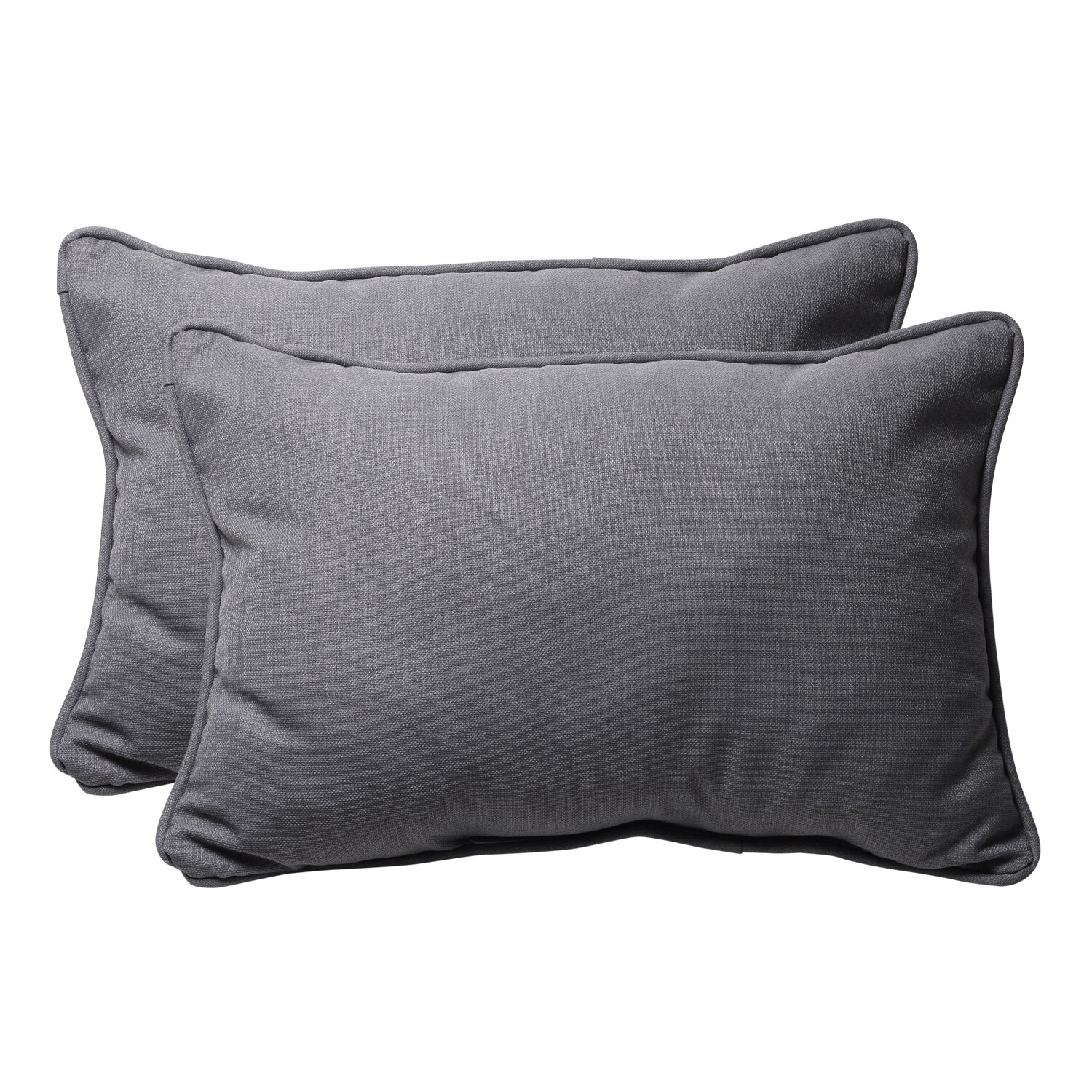 Shop Decorative Gray Textured Solid Rectangle Outdoor Toss Pillows (Set