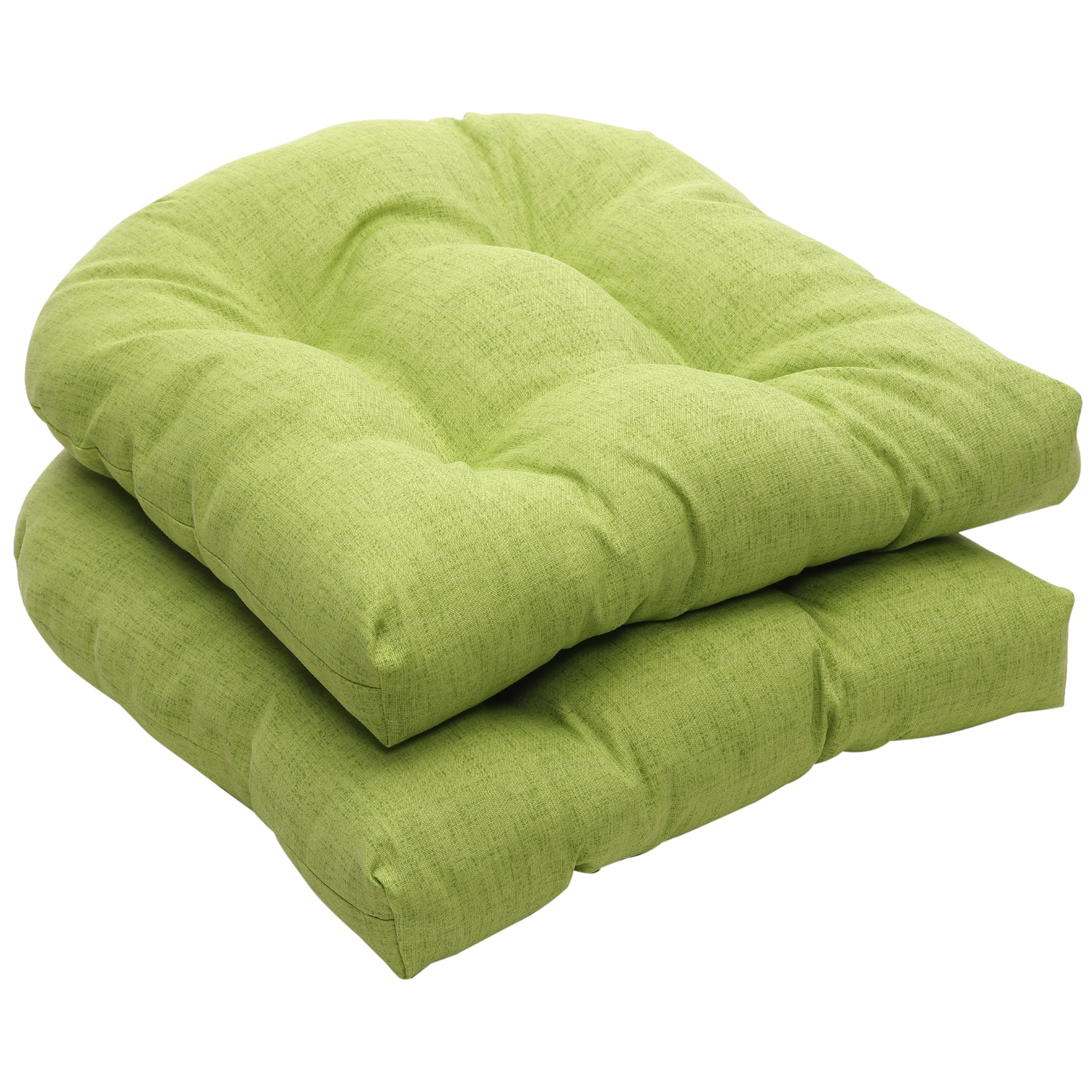 Outdoor Green Textured Solid Wicker Seat Cushions (Set of 2) - Free