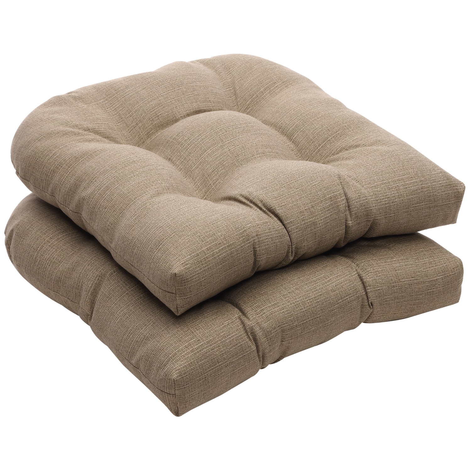 Outdoor Taupe Textured Solid Wicker Seat Cushions (set Of 2)
