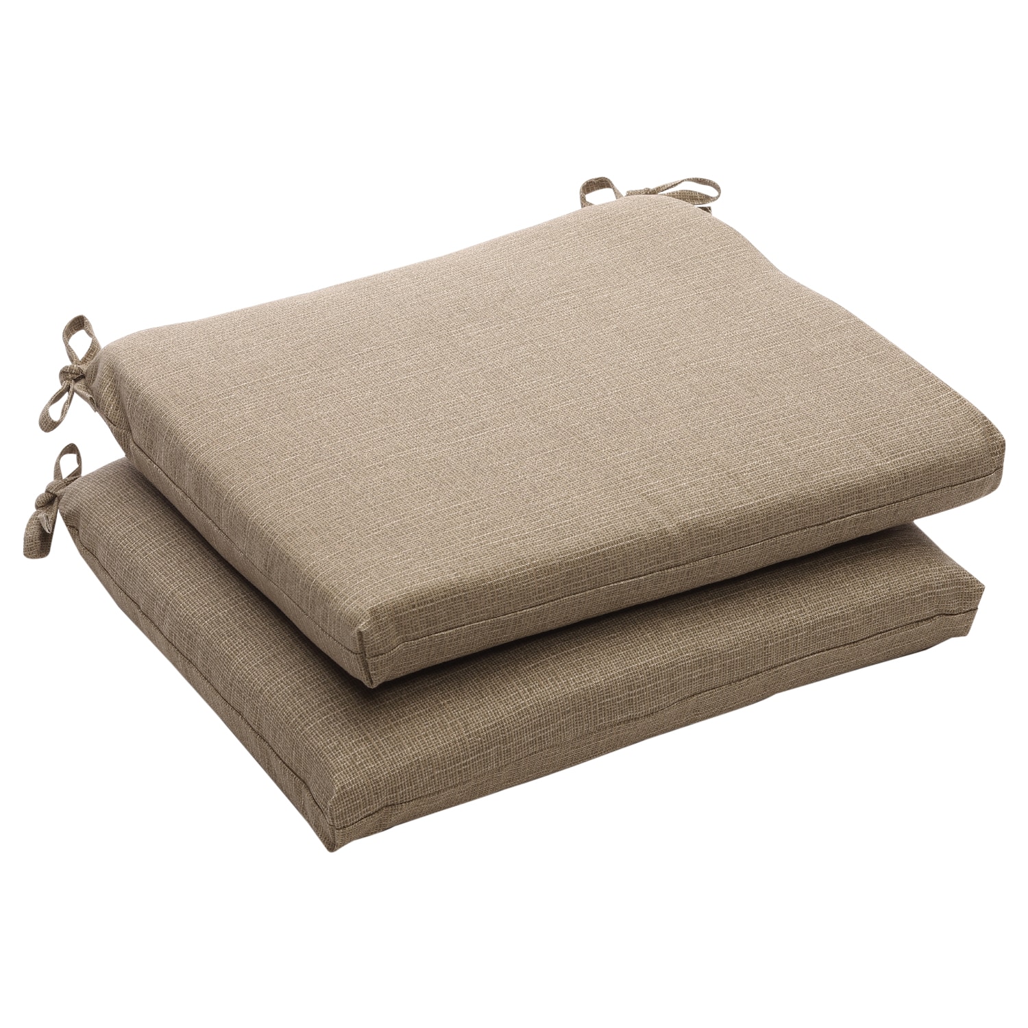 Outdoor Taupe Textured Solid Square Seat Cushions Set of 2 L14095846