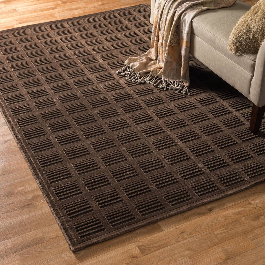 Madison Chocolate/ Mocha Brown Chenille Rug