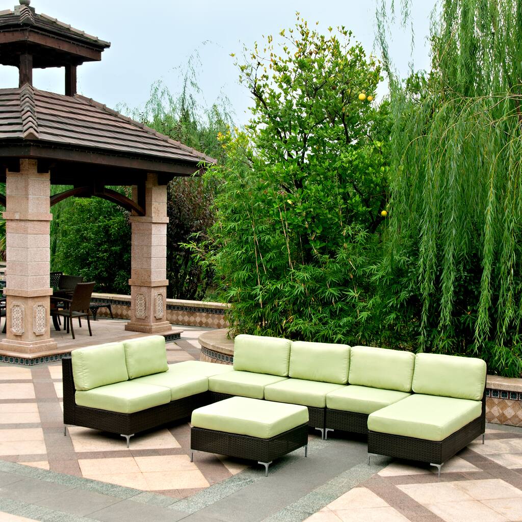 Handy Living Napa Springs Apple Green 6 Piece Indoor/Outdoor Wicker Furniture Set