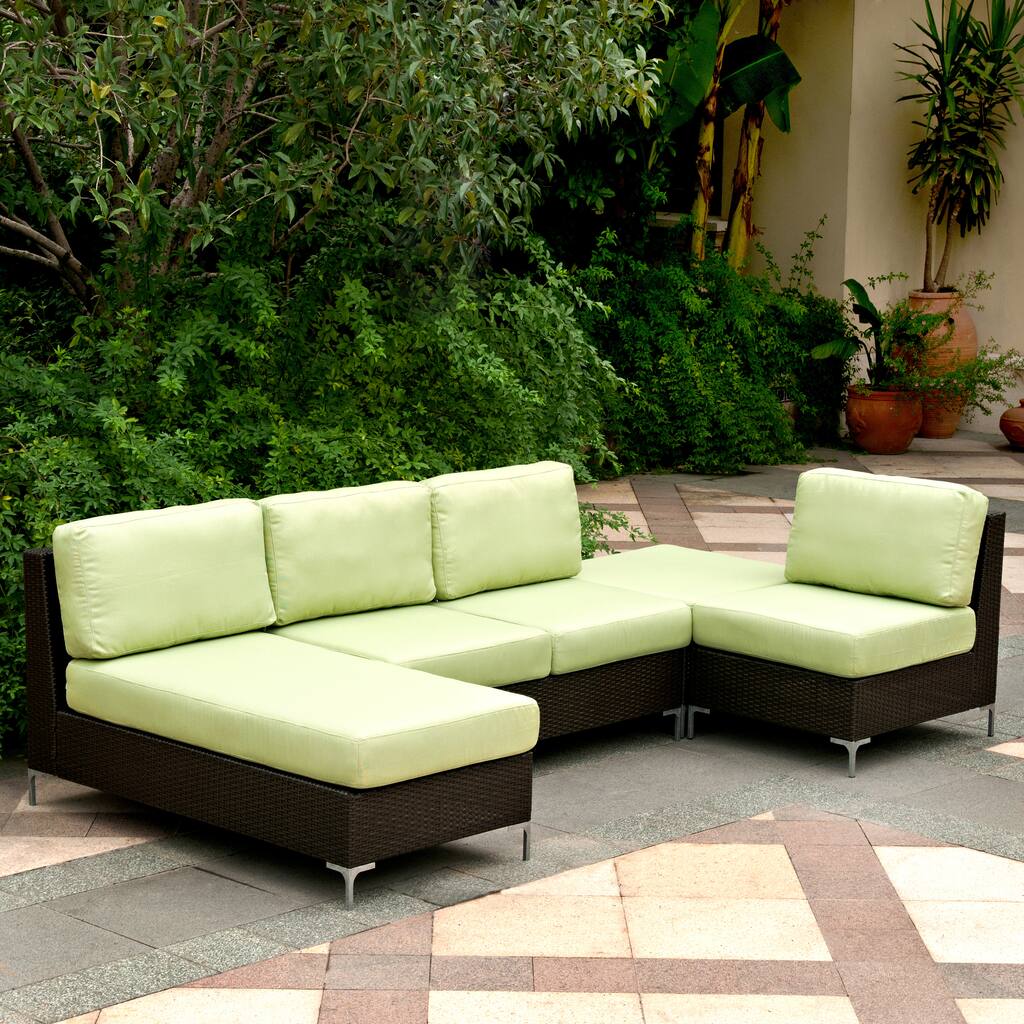 Handy Living Napa Springs Apple Green 4-piece Indoor/ Outdoor Wicker Furniture Set
