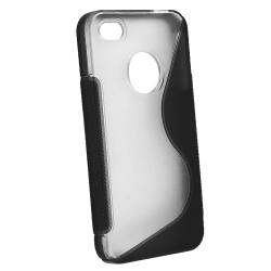 Clear/ Frost Black S Shape TPU Rubber Skin Case for Apple iPhone 4/ 4S Eforcity Cases & Holders