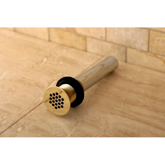 Kingston Brass Vessel Sink Polished Brass Grid Drain without Overflow