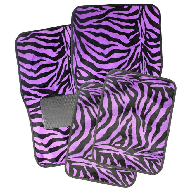 Oxgord Safari Purple Zebra Car Floor Mats (set Of 4)