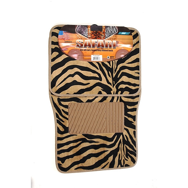 Oxgord Safari Zebra Beige Car Floor Mats (set Of 4)