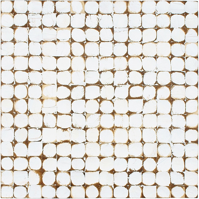 Somertile 16.5x16.5 in White Coconut Concave Wall Tile (pack Of 6)