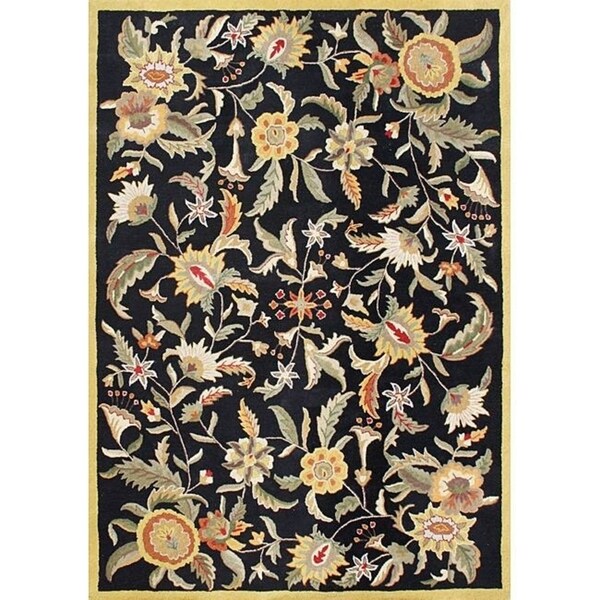 Alliyah Handmade Black New Zealand Blend Wool Rug - 8' x 10'