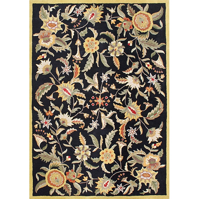 Alliyah Handmade Black New Zealand Blended Wool Rug (8 X 10)