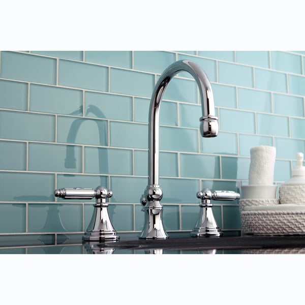 Three Hole Chrome Widespread Bathroom Faucet Bathroom Faucets