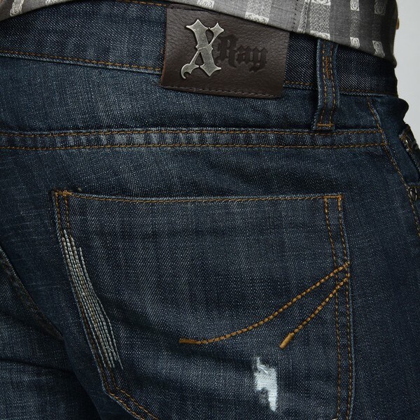 dark blue straight leg jeans mens