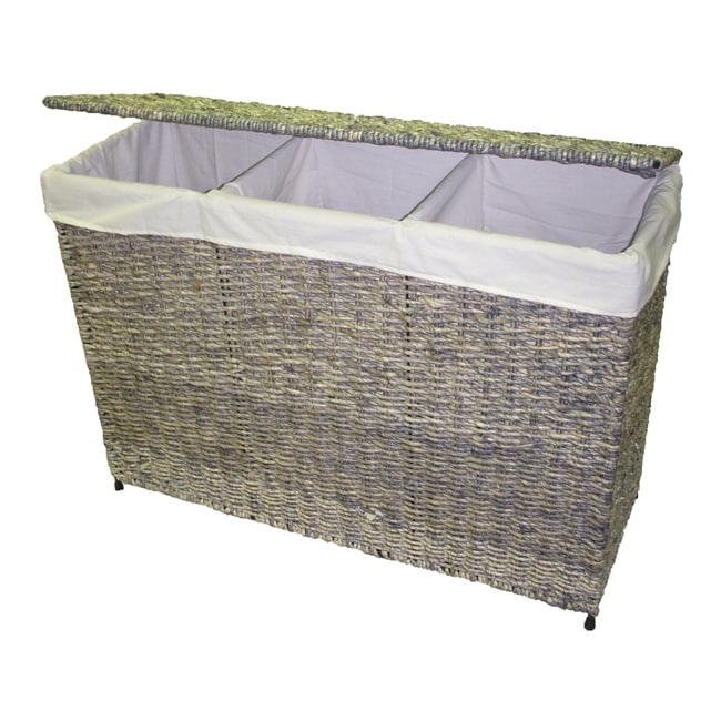 three section laundry hamper