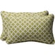 preview thumbnail 1 of 0, Pillow Perfect Green/ White Geometric Outdoor Toss Pillows (Set of 2)