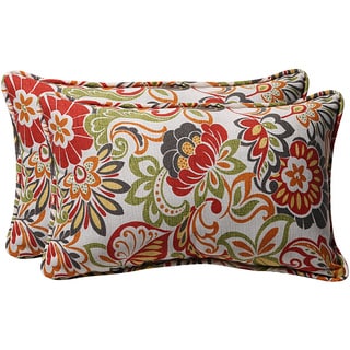 Pillow Perfect Green/Floral Outdoor Toss Pillows