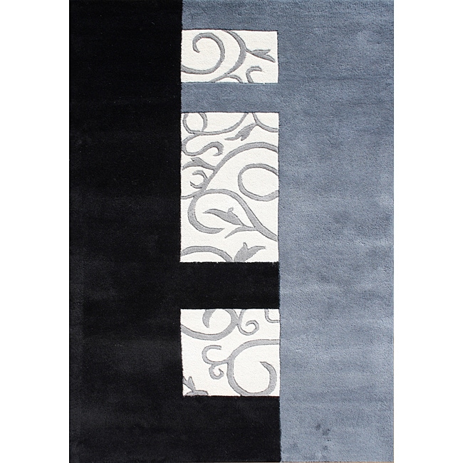 Handmade Metro Sabrina Grey New Zealand Wool Blend Area Rug (5 X 8)