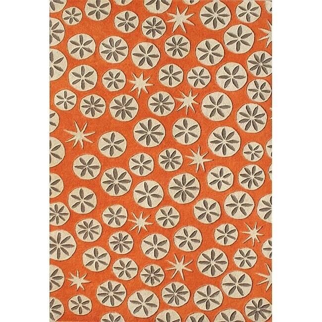 Alliyah Handmade Coral Rose New Zealand Blend Wool Rug - 5' x 8'