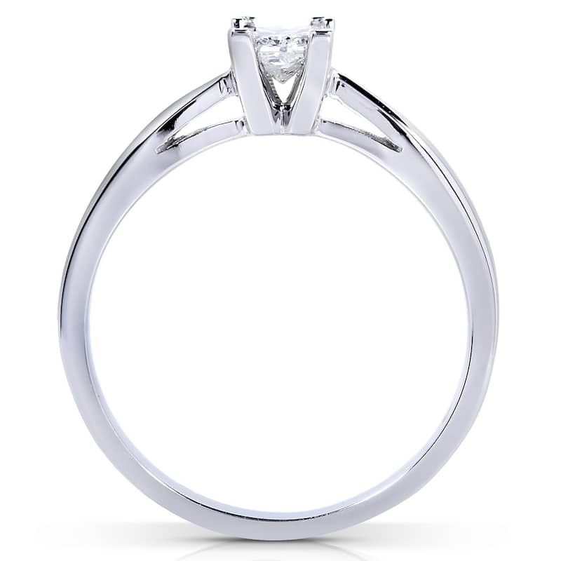 Annello by Kobelli 14k White Gold 1/ 4ct TDW Diamond Taper Shank Solitaire Ring