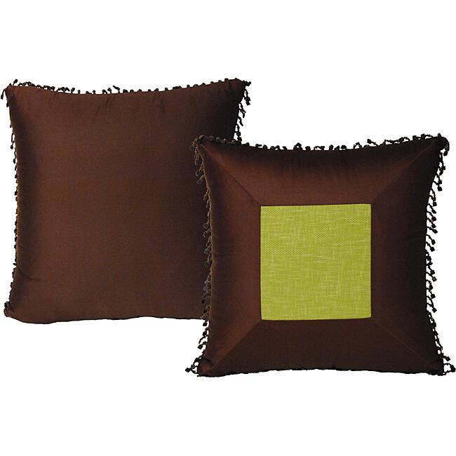 Rain Forest Square Pillows Brown/Green (Set of 2)