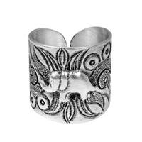 Handmade Sterling Silver Karen Hill Tribe Jungle Elephant Ring (Thailand)