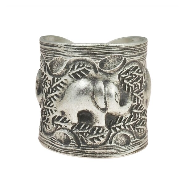 Handmade Karen Hill Tribe Sterlling Silver Jungle Elephant Family Ring (Thailand)