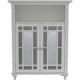 Essential Home Furnishings Jezzebel White Wood and Silver Mosaic Glass Double Door Floor Cabinet - Thumbnail 0