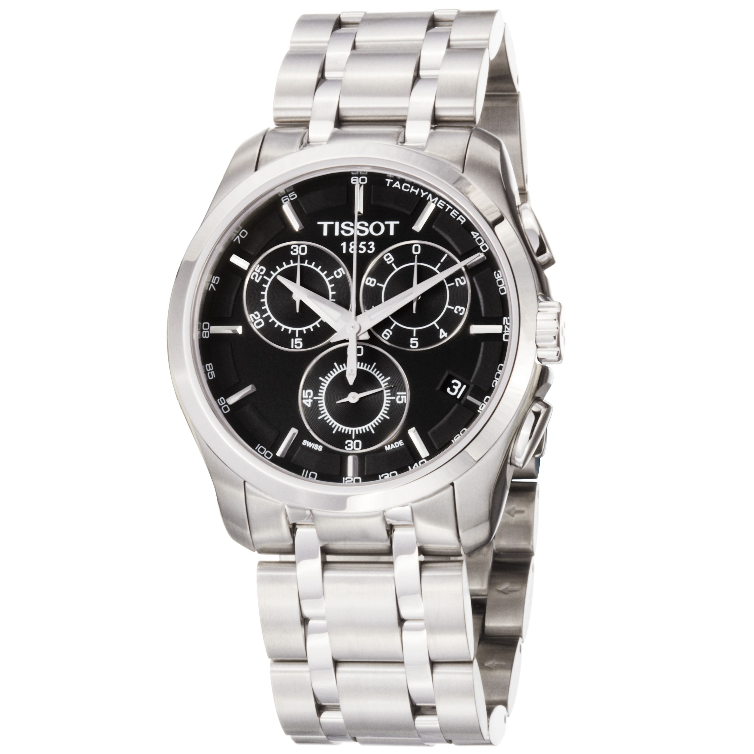 Shop Tissot Men's T035.617.11.051.00 'Couturier' Black Chronograph Dial Tissot Men's Stainless Steel Watch